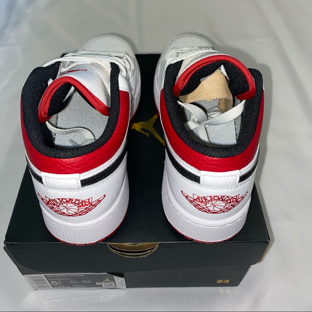 Nike Air Jordan 1 GS White Gym Red 5.5Y 7W NEW - Picture 5 of 5